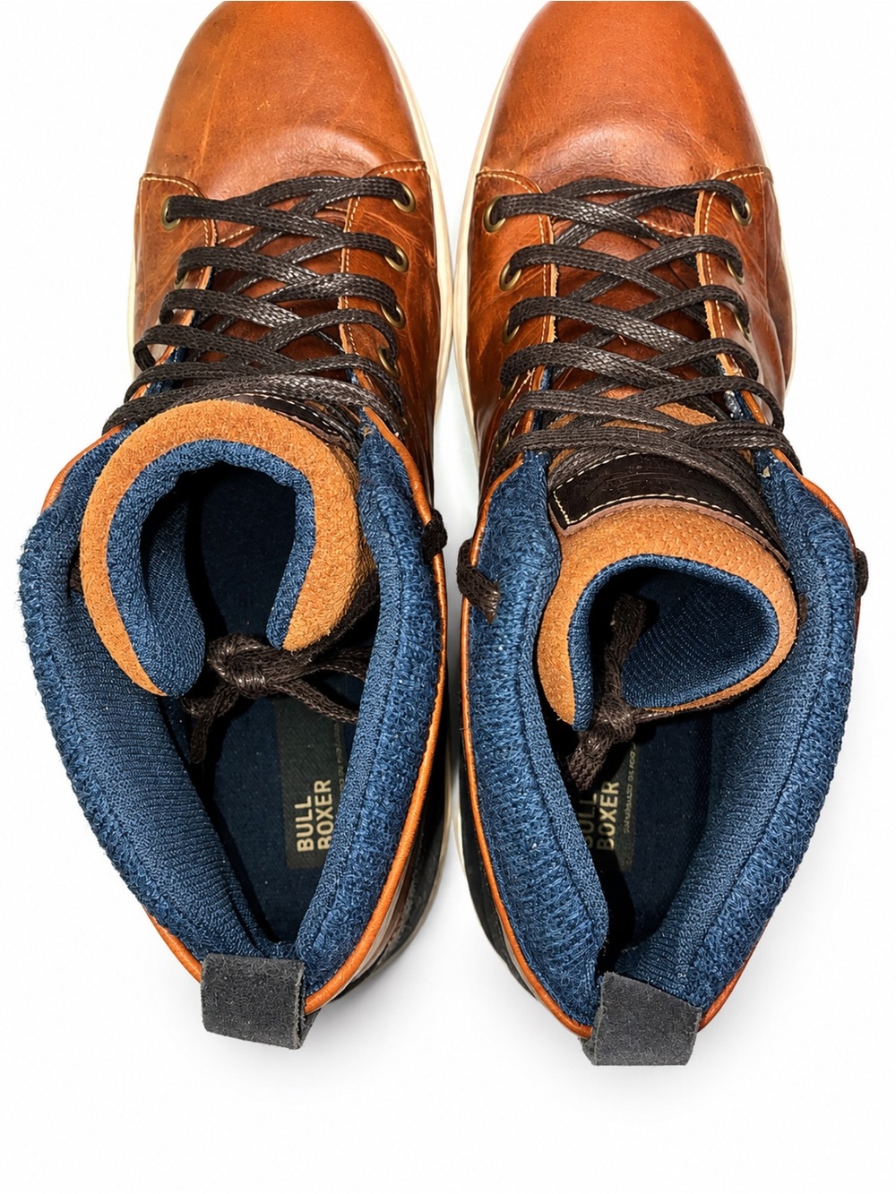 Bullboxer Handcrafted Brown Leather High Top Sneakers Boots Men’s Size 11 M - Picture 6 of 9